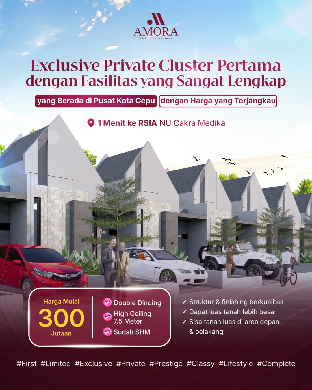 Contoh rumah Amora Cluster Cepu (foto sementara, akan diganti render/foto asli unit)